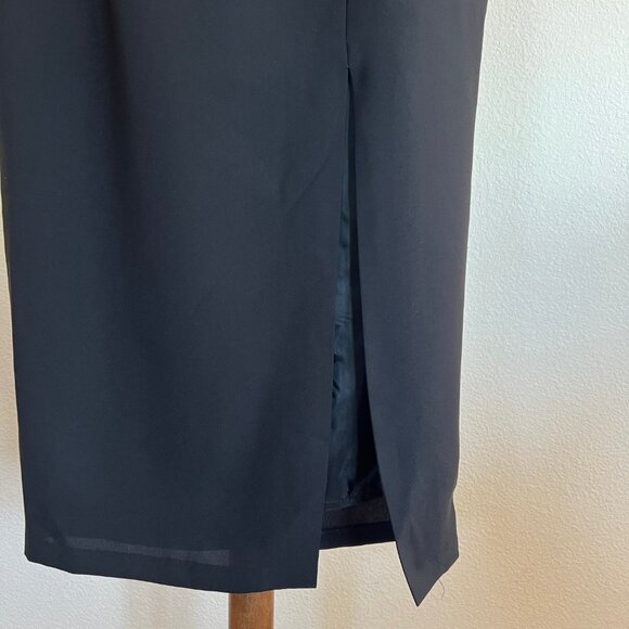 Top World Size S Black Gold-Tone Chain-Link Embellished Front Slit Maxi Skirt - Picture 4 of 9